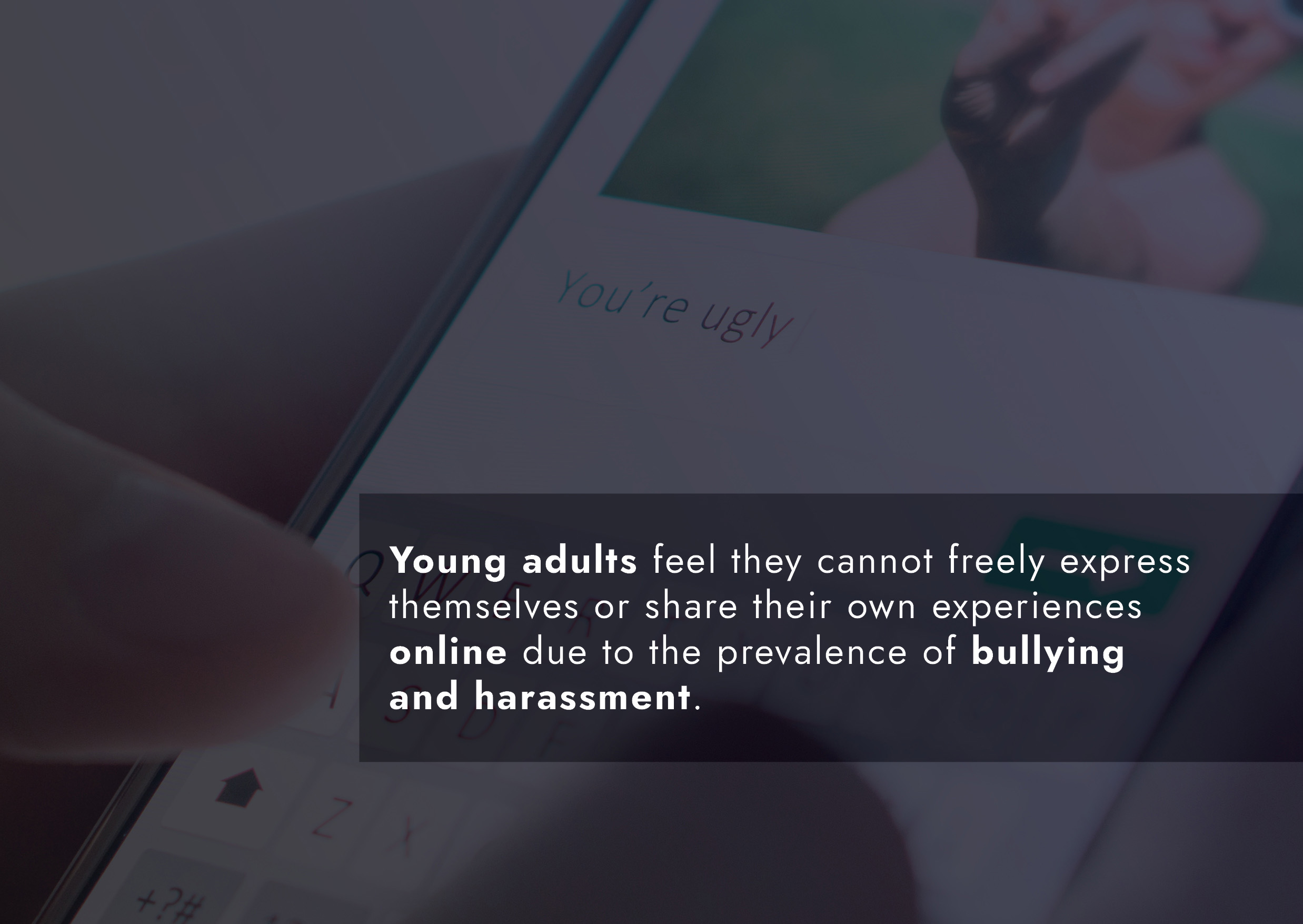 Young adults feel they cannot freely express themselves online due to the prevalence of bullying and harassment