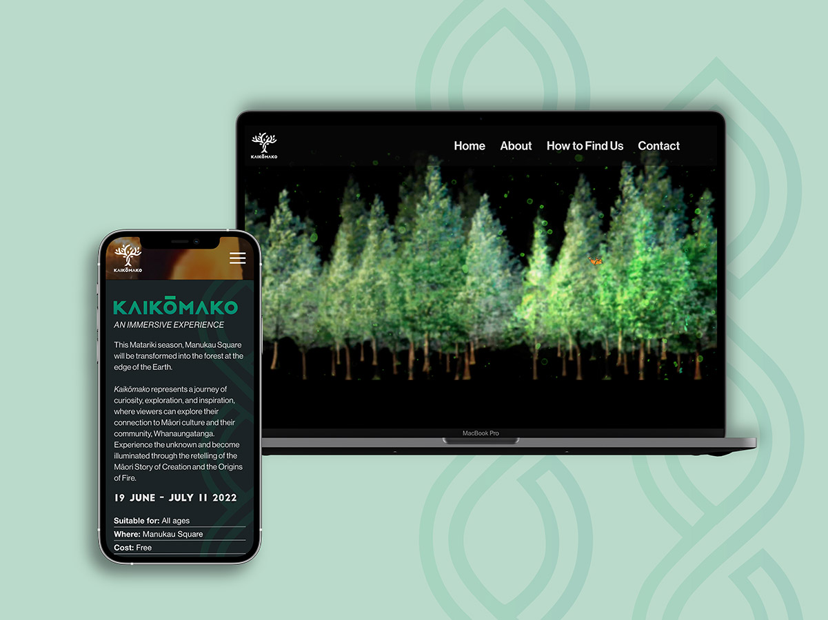 Kaikōmako final outcome digital app mockups