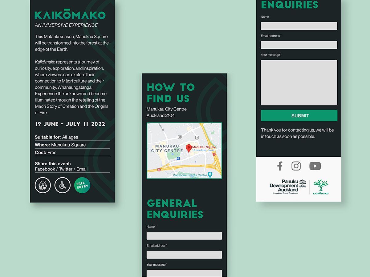 Kaikōmako hi-fi mobile mockup